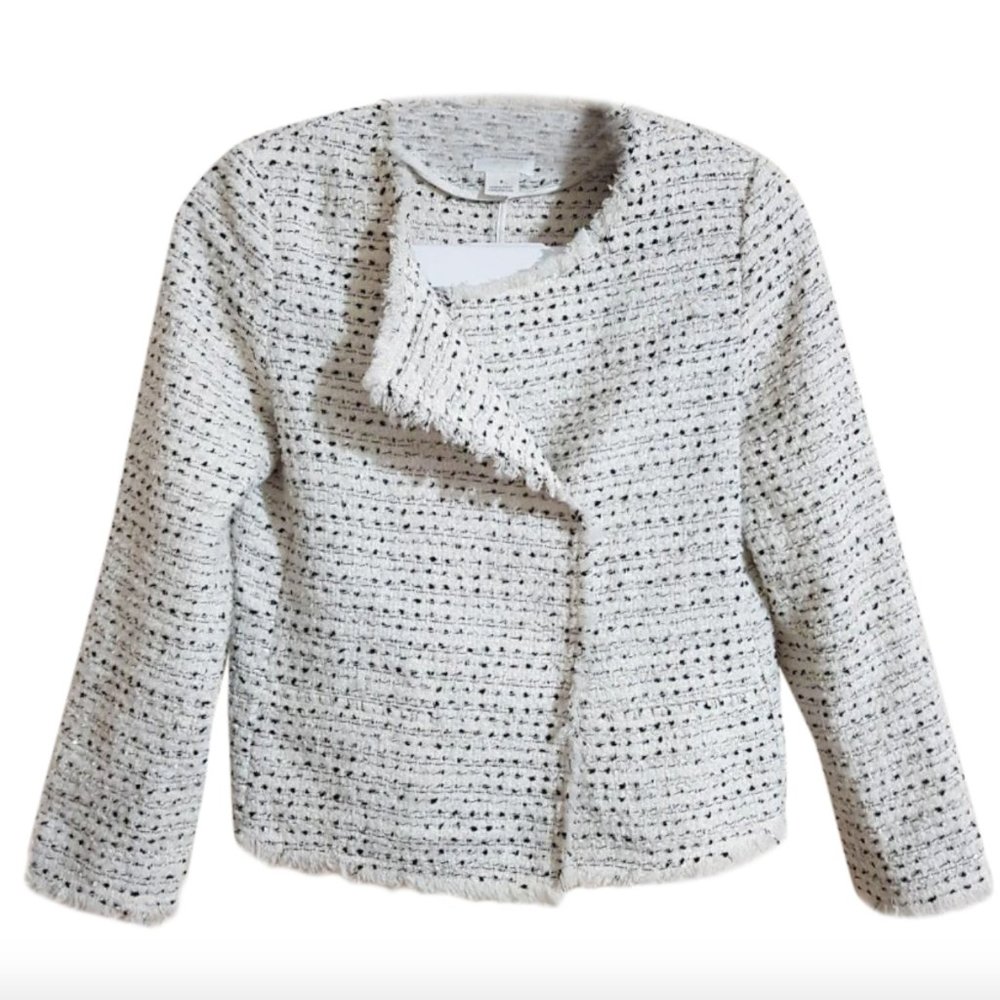 Club Monaco white tweed jacket